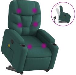 vidaXL sötétzöld szövet dönthető masszázs- és állófotel (3204614) (3204614)