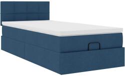 vidaXL Ottomán ágykeret matraccal kék 100x200cm anyaggal (3311441) (3311441)
