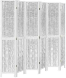 vidaXL 6 paneles fehér tömör császárfa térelválasztó (358683) (358683)