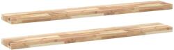 vidaXL 2 db kezeletlen tömör akácfa függőpolc 120 x 20 x 4 cm (3279432) (3279432)