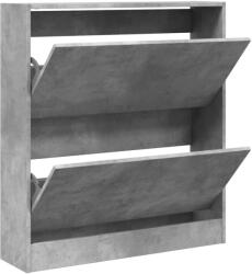 vidaXL betonszürke szerelt fa cipőszekrény 80 x 21 x 87, 5 cm (839920) (839920)