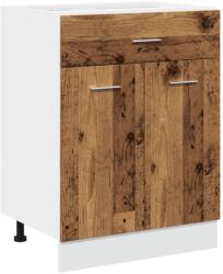 vidaXL antik fa színű szerelt fa fiókos alsószekrény 60 x 46 x 81, 5 cm (856089) (856089)