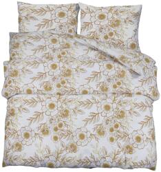 vidaXL fehér és barna pamut ágyneműhuzat-garnitúra 140 x 200 cm (136413) (136413)