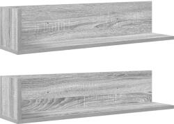 vidaXL 2 db szürke sonoma színű szerelt fa fali polc 75x16, 5x16, 5 cm (860036) (860036)