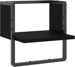 vidaXL fekete fali polc rúddal 30 x 25 x 30 cm (836278) (836278)