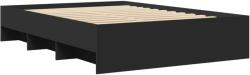vidaXL fekete szerelt fa ágykeret 140 x 200 cm (3295654) (3295654)