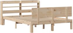 vidaXL tömör fenyőfa ágykeret fejtámlával 140 x 200 cm (3306827) (3306827)