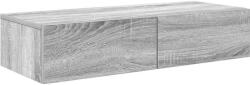 vidaXL Falipolc fiókokkal szürke sonoma 80x33x17 cm műszaki fa (859982) (859982)