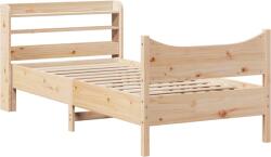 vidaXL tömör fenyőfa ágykeret fejtámlával 90 x 200 cm (3307053) (3307053)
