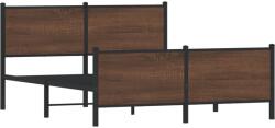 vidaXL barna tölgy színű fém ágykeret matrac nélkül 150 x 200 cm (3301371) (3301371)