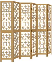 vidaXL 6 paneles barna tömör császárfa térelválasztó (358875) (358875)