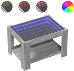 vidaXL szürke sonoma szerelt fa dohányzóasztal LED-del 73 x 53 x 45 cm (847551) (847551)