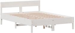 vidaXL fehér tömör fenyőfa ágykeret fejtámlával 120 x 200 cm (842755) (842755)