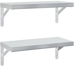 vidaXL 2 db ezüstszínű rozsdamentes acél fali polc 50 x 23, 5 cm (3214510) (3214510)
