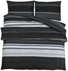 vidaXL fekete és fehér ágyneműhuzat-garnitúra 220x240 cm pamut (136497) (136497)