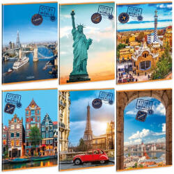 Ars Una Cities of the World 23 (5325) A4 extra kapcsos kockás füzet (53123251) - tintasziget