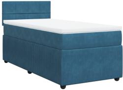 vidaXL Kék bársony rugós ágy matraccal 100 x 200 cm (3287666) (3287666)