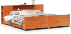 vidaXL viaszbarna tömör fenyőfa ágy matrac nélkül 200 x 200 cm (3323640) (3323640)