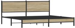 vidaXL sonoma tölgy színű fém ágykeret matrac nélkül 193 x 203 cm (3301393) (3301393)