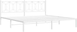 vidaXL fehér fém ágykeret fejtámlával 200 x 200 cm (376184) (376184)