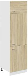 vidaXL sonoma-tölgy színű forgácslap szekrény hűtőhöz 60 x 57 x 207 cm (849626) (849626)