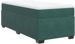 vidaXL sötétzöld bársony rugós ágy matraccal 100 x 200 cm (3285266) (3285266)