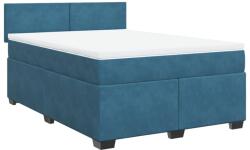 vidaXL sötétkék bársony rugós ágy matraccal 140x190 cm (3286304) (3286304)