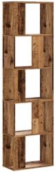 vidaXL 5 szintes antik fa színű fa könyvespolc 45 x 23, 5 x 162, 5 cm (852787) (852787)