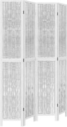 vidaXL 4 paneles fehér tömör császárfa térelválasztó (358676) (358676)