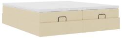 vidaXL oszmán ágykeret matracokkal krém 180x200cm szövet (3311246) (3311246)