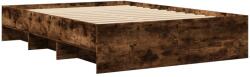 vidaXL füstös tölgyszínű szerelt fa ágykeret 135 x 190 cm (3295692) (3295692)