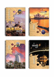 Fűzfői Papírmanufaktúra Fűzfői design 3D Enjoy A4 80 lapos mintás kockás spirálfüzet (8087D3DENG)