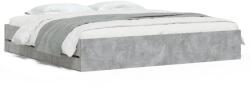 vidaXL betonszürke szerelt fa ágykeret fiókokkal 200 x 200 cm (3207248) (3207248)