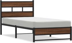 vidaXL barna tölgy színű fém ágykeret matrac nélkül 100 x 200 cm (4017321) (4017321)