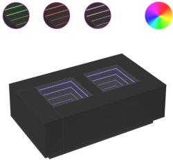 vidaXL fekete végtelen hatású LED-es dohányzóasztal 116 x 69 x 40 cm (3284057) (3284057)