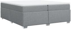 vidaXL világosszürke szövet rugós ágy matraccal 200 x 200 cm (3285158) (3285158)