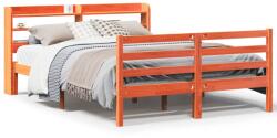 vidaXL viaszbarna tömör fenyőfa ágy matrac nélkül 140 x 190 cm (3306659) (3306659)