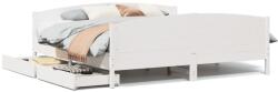 vidaXL fehér tömör fenyőfa ágy matrac nélkül 180 x 200 cm (3301780) (3301780)