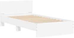 vidaXL fehér szerelt fa ágykeret fejtámlával 100 x 200 cm (838617) (838617)