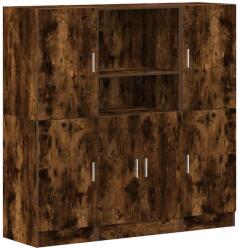 vidaXL 3 részes füstös tölgy színű szerelt fa konyhaszekrény garnitúra (3324155) (3324155)