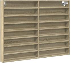 vidaXL sonoma tölgy színű szerelt fa vitrinszekrény 100 x 8, 5 x 75 cm (847935) (847935)