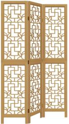 vidaXL 3 paneles barna tömör császárfa térelválasztó (358862) (358862)