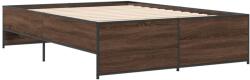 vidaXL barna tölgyszínű szerelt fa és fém ágykeret 120 x 200 cm (3279896) (3279896)