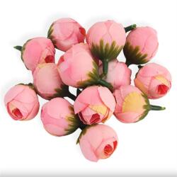  Selyemvirág Begónia virágfej rózsaszín 2cm 15db/csomag