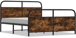 vidaXL füstös tölgy színű fém ágykeret matrac nélkül 200 x 200 cm (3318642) (3318642)