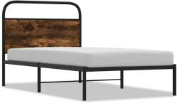 vidaXL ágykeret matrac nélkül 100x200 cm füstölt tölgy fűrészelt fa (4100204) (4100204)