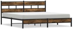 vidaXL füstös tölgy színű fém ágykeret matrac nélkül 200 x 200 cm (3308485) (3308485)