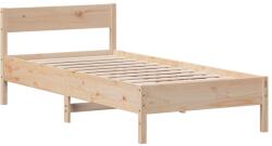 vidaXL tömör fenyőfa ágykeret fejtámlával 75 x 190 cm (842782) (842782)