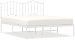 vidaXL fehér fém ágykeret fejtámlával 150 x 200 cm (373840) (373840)