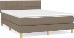 vidaXL tópszínű szövet rugós ágy matraccal 140 x 190 cm (3140613) (3140613)